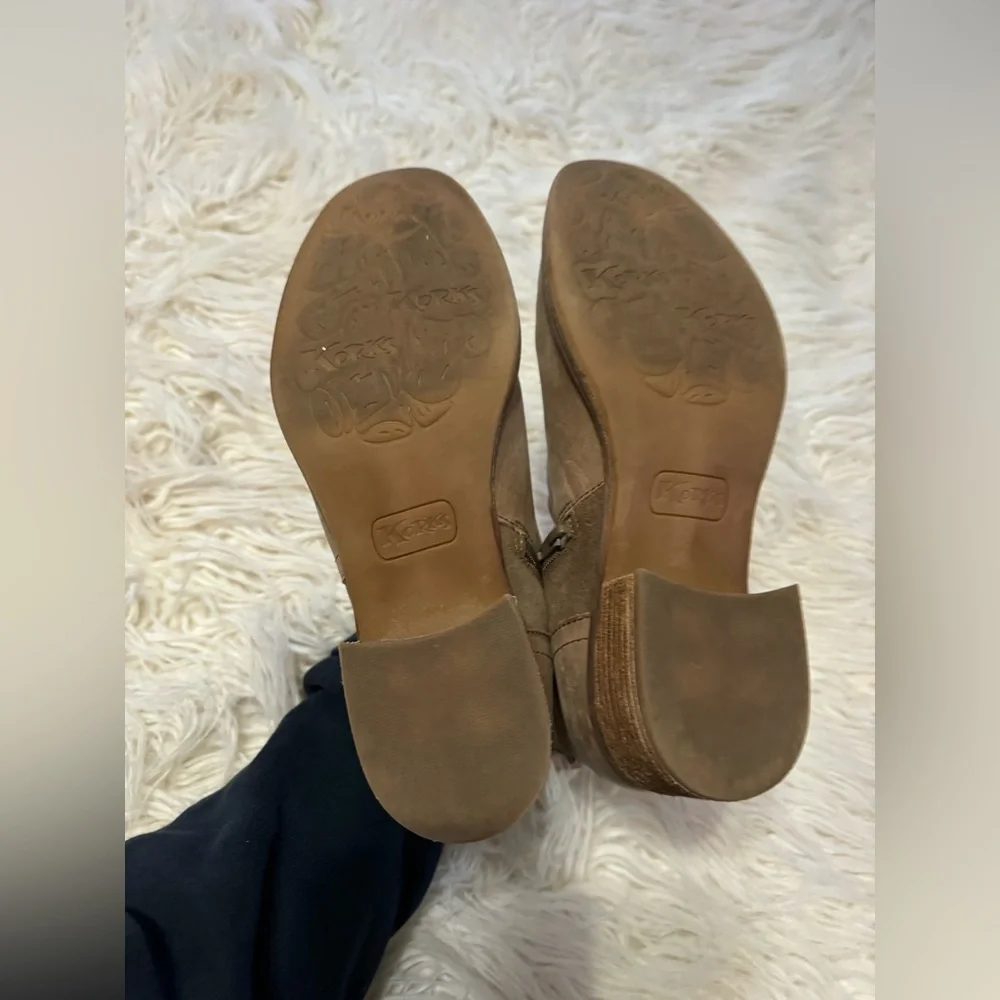 Korks Thyone Leather Ankle Booties Size 7.5 brown heeled boots - Picture 8 of 11